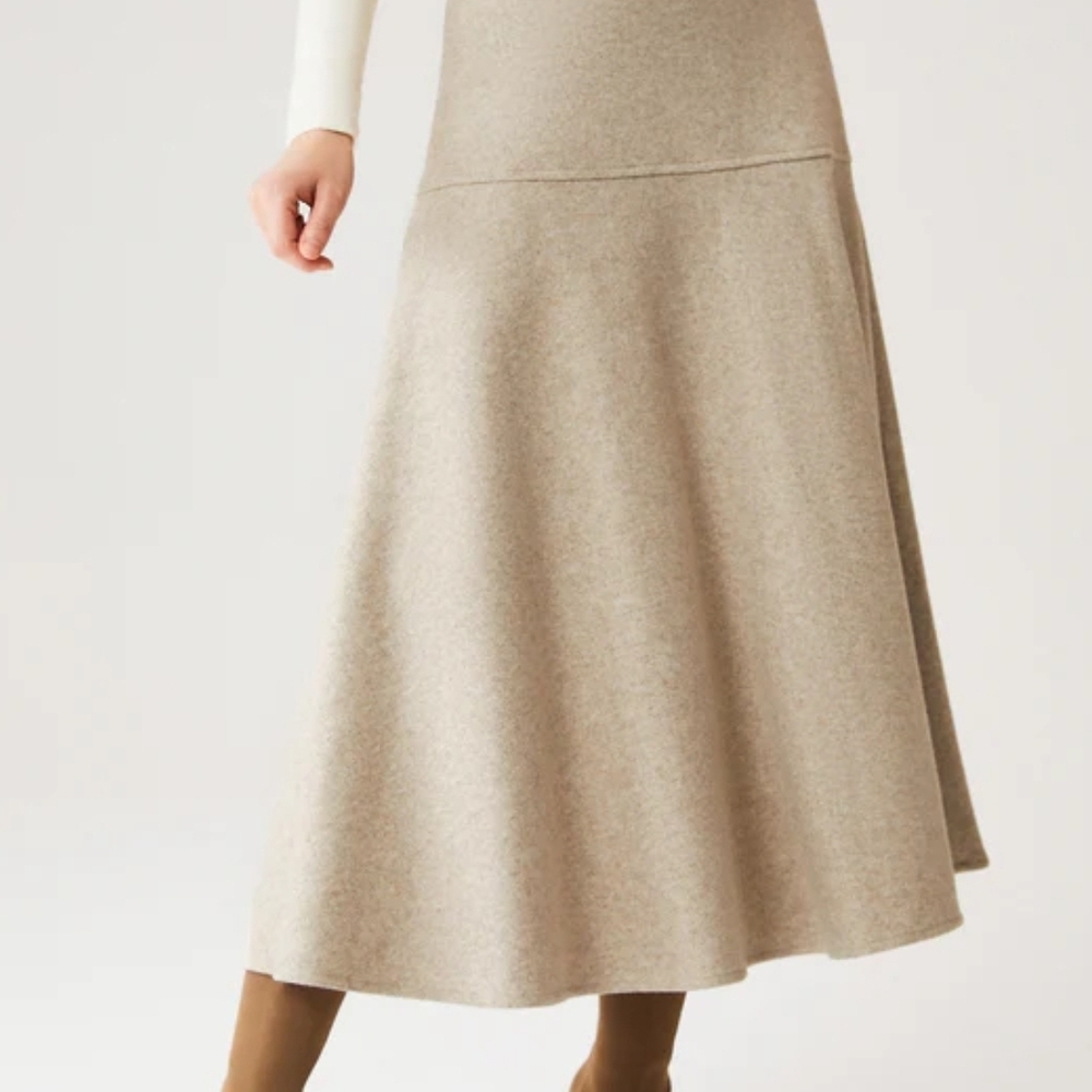 OGL Tan Midi Skirt for Women